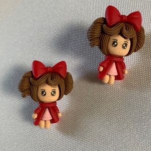 NWT. Handmade Pierced Earrings of Fancy Girls.  For ages 5 and up!